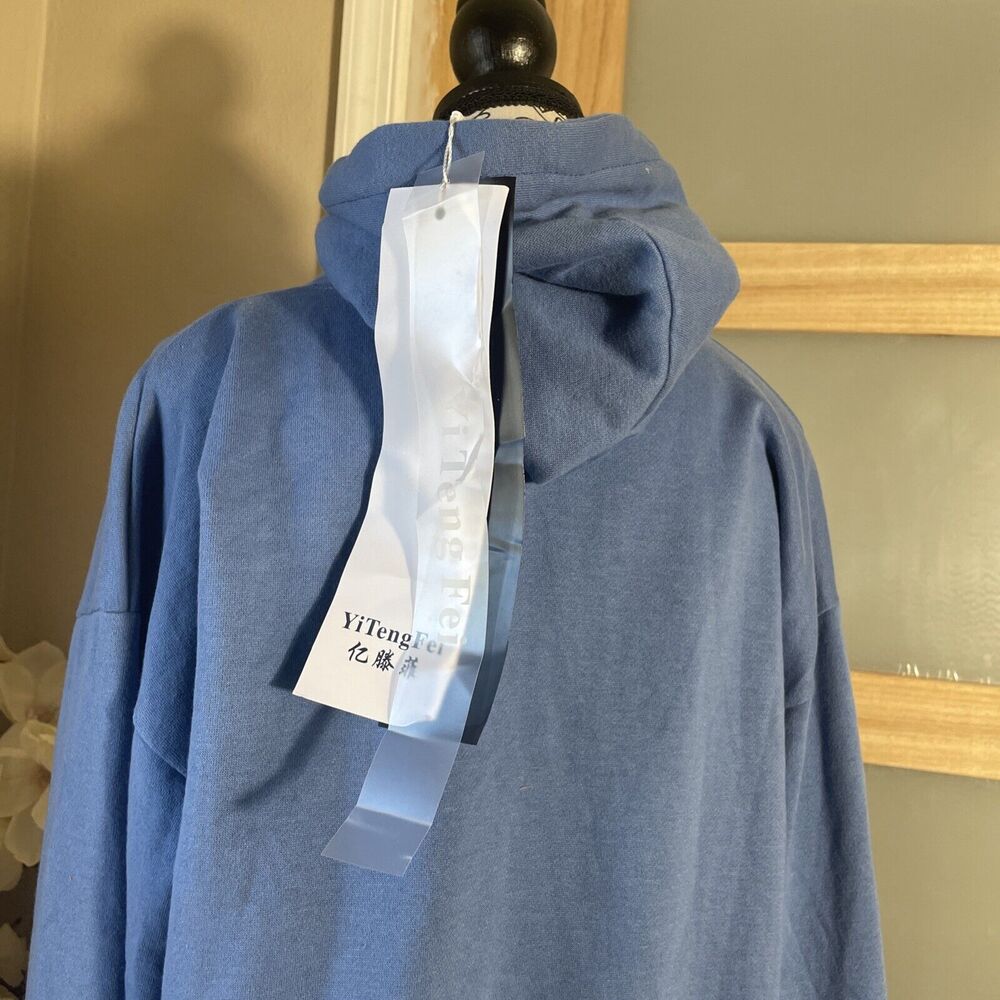 Powerpuff Girls Oversized Blue Graphic Hoodie Womens Cozy Cartoon Pullover - Picture 5 of 7